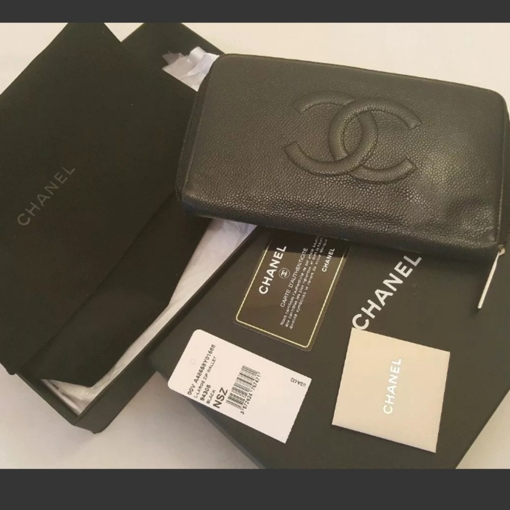 Chanel wallet oversized black caviar leather jumbo - Picture 2 of 8